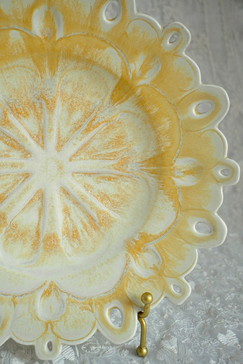 Twilight Clouds Handcrafted Wood-Fired Porcelain Tableware Orange Yellow