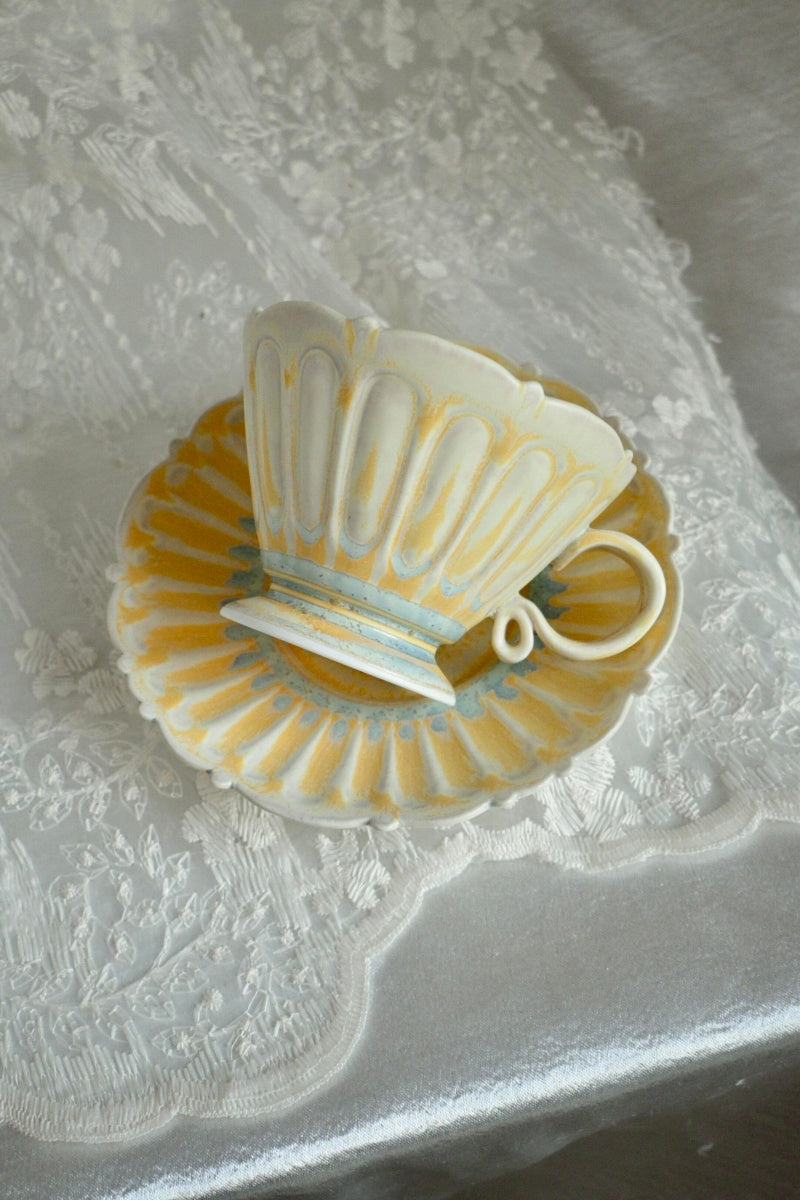 Twilight Clouds Handcrafted Wood-Fired Porcelain Tableware Orange Yellow