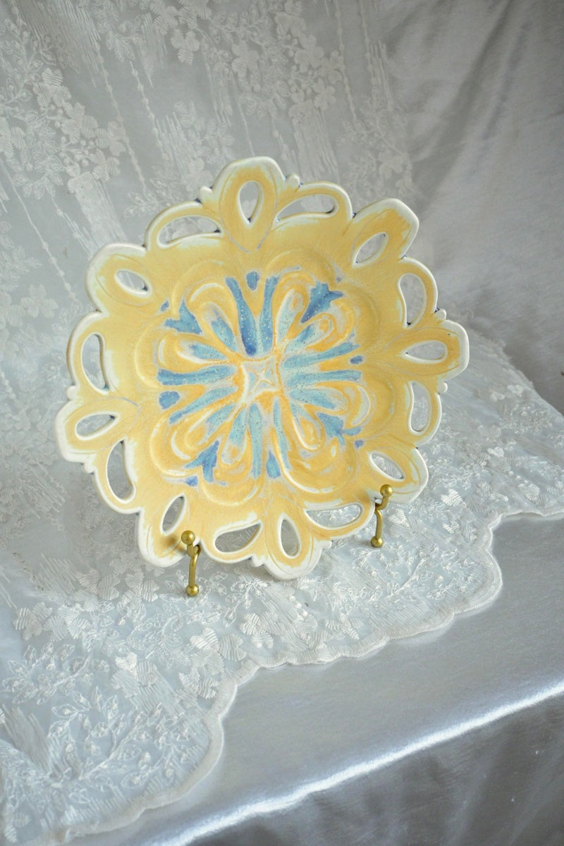 Twilight Clouds Handcrafted Wood-Fired Porcelain Tableware Orange Yellow