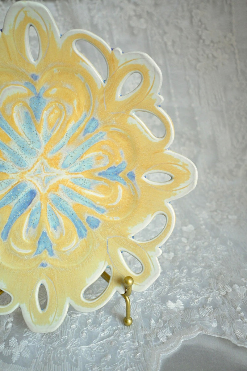Twilight Clouds Handcrafted Wood-Fired Porcelain Tableware Orange Yellow