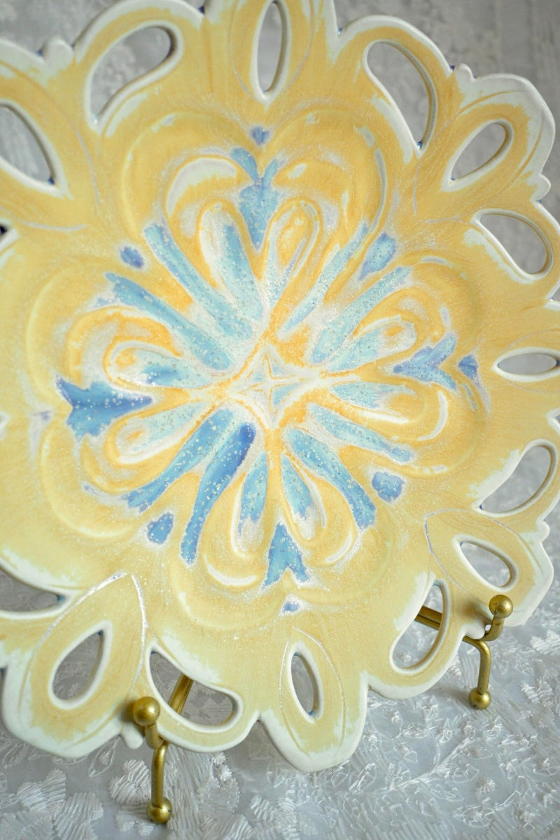 Twilight Clouds Handcrafted Wood-Fired Porcelain Tableware Orange Yellow