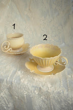 Honey Pomelo Handcrafted Wood-Fired Porcelain Cup & Saucer Set Orange Yellow