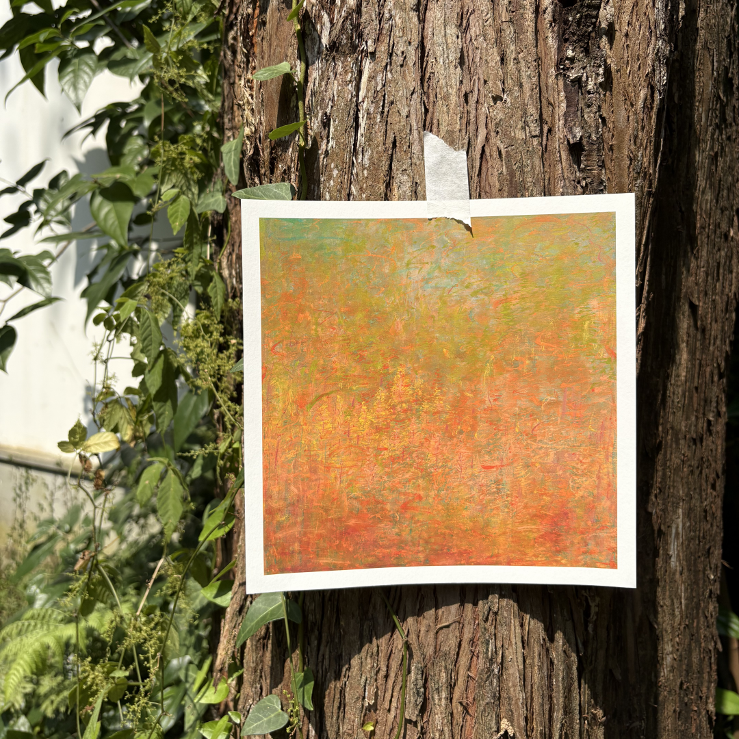 Abstract Landscape Wall Art – Golden Breeze in Autumn Wilds (Fine Art Print) Fengxi Ni