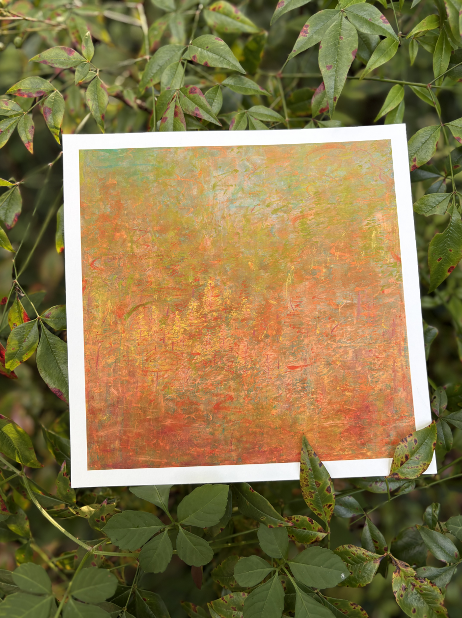 Abstract Landscape Wall Art – Golden Breeze in Autumn Wilds (Fine Art Print) Fengxi Ni