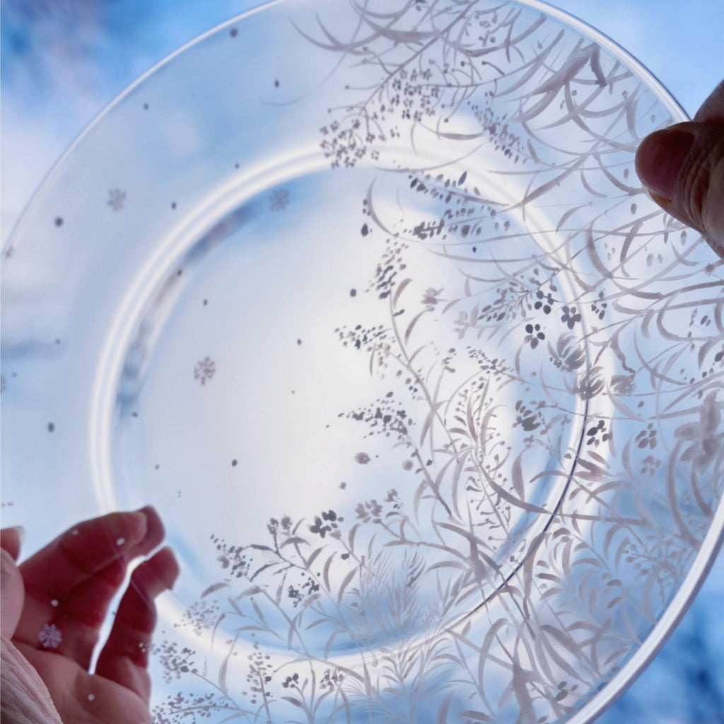 Snow White Dream Glass Plate Set Shi Yu