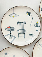 French Leisure Hand-Painted Round Dessert Plate – Candlelight Dinner II Chi Su
