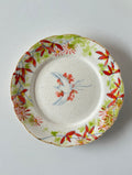Hand-Painted Bird Round Dessert Plate Set – Red Elegance Chi Su