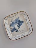 Hand-Painted Blue & White Grape Ceramic Plate Set Chi Su