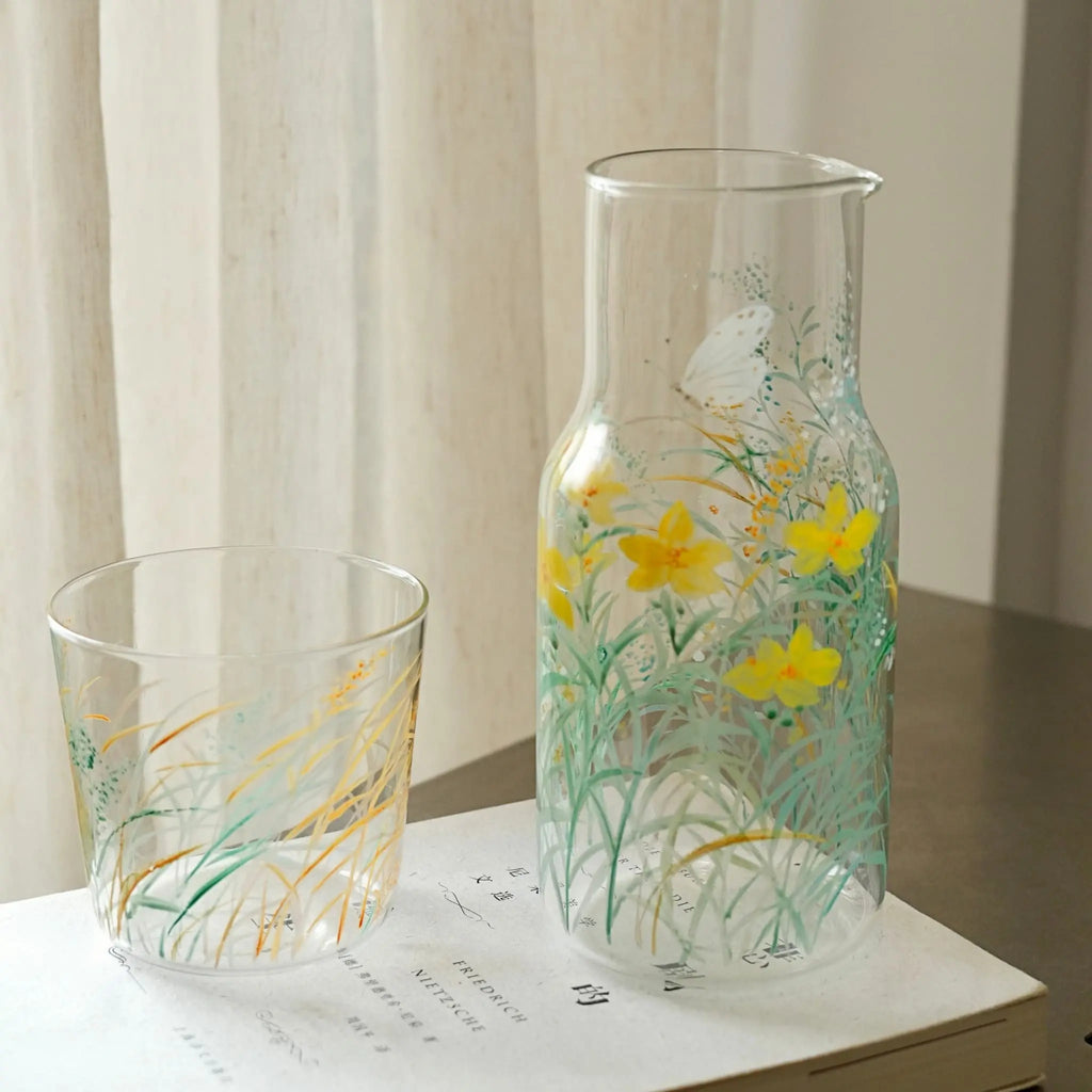 Autumn Abundance Glass Tea Set by Shi Yu ShiYu