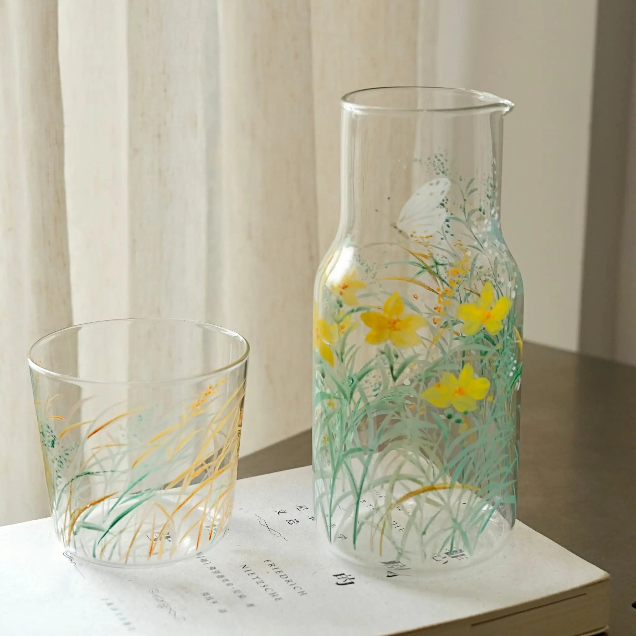 Autumn Abundance Glass Tea Set by Shi Yu ShiYu