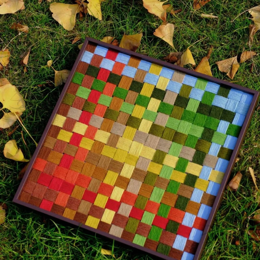 Autumn Woods in Full Color Fiber Art By Good Monica Good Monica