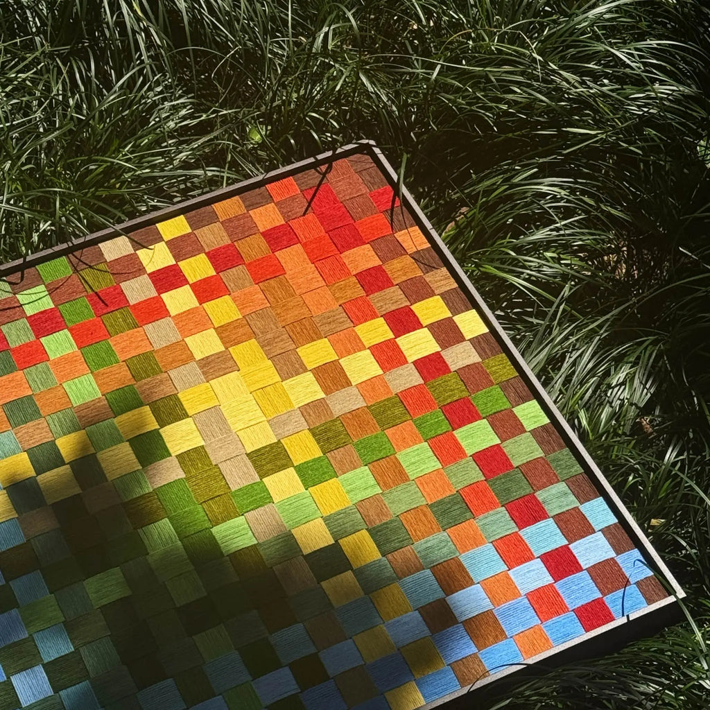 Autumn Woods in Full Color Fiber Art By Good Monica Good Monica