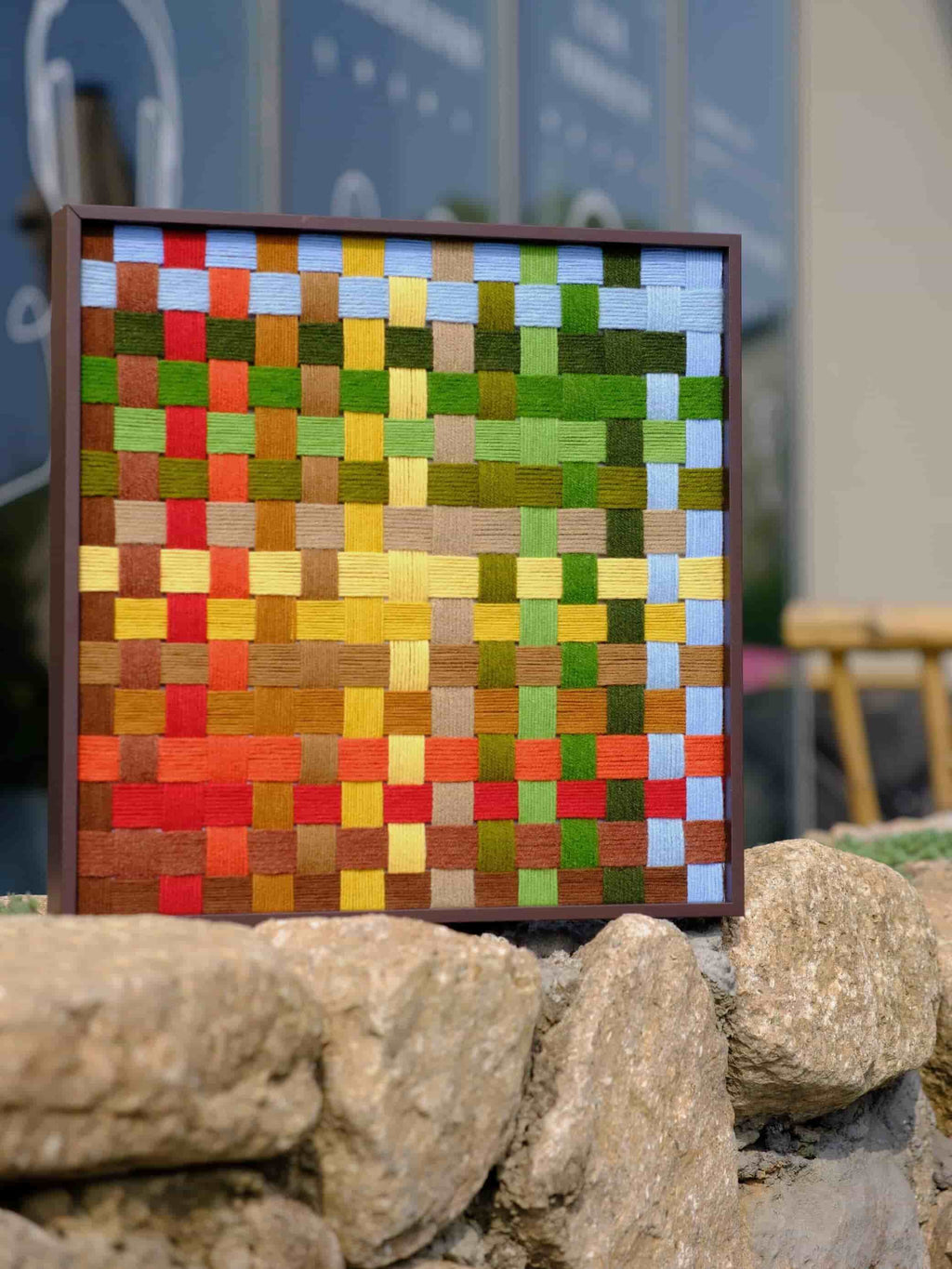 Autumn Woods in Full Color Fiber Art Good Monica