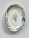 Bluebird Qinghua Hand-Painted Oval Ceramic Plate Chi Su
