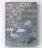 Chinese Gongbi Bird-and-Flower Painting – Dawn Mist over Quiet Ripples Jing Li