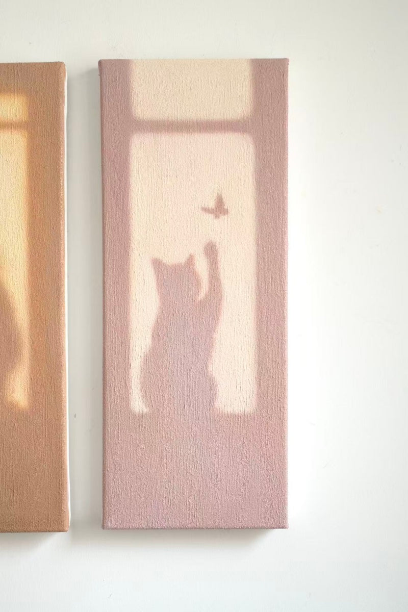 Textural Light Oil Painting Series – Cats by the Window Set III Nian San