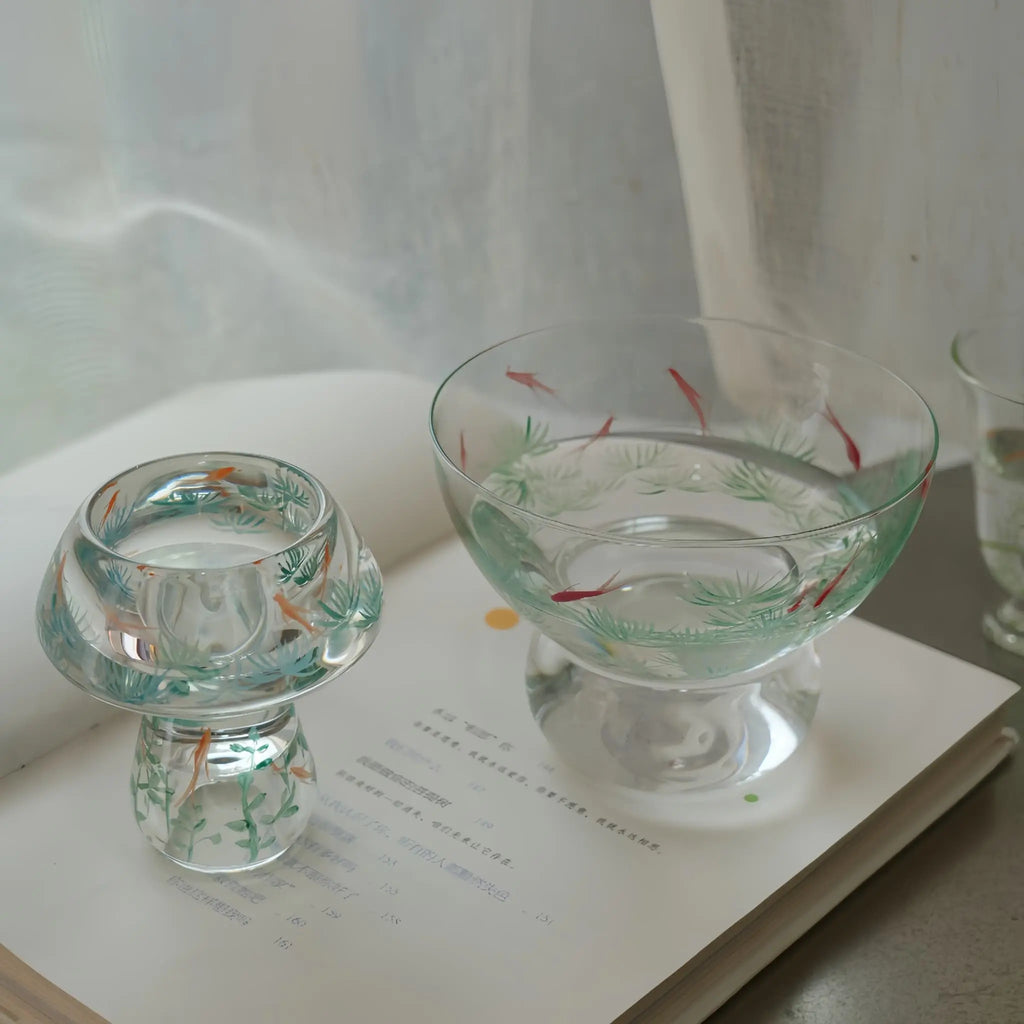 Fish in Still Water Glass Candle Holder by ShiYu ShiYu