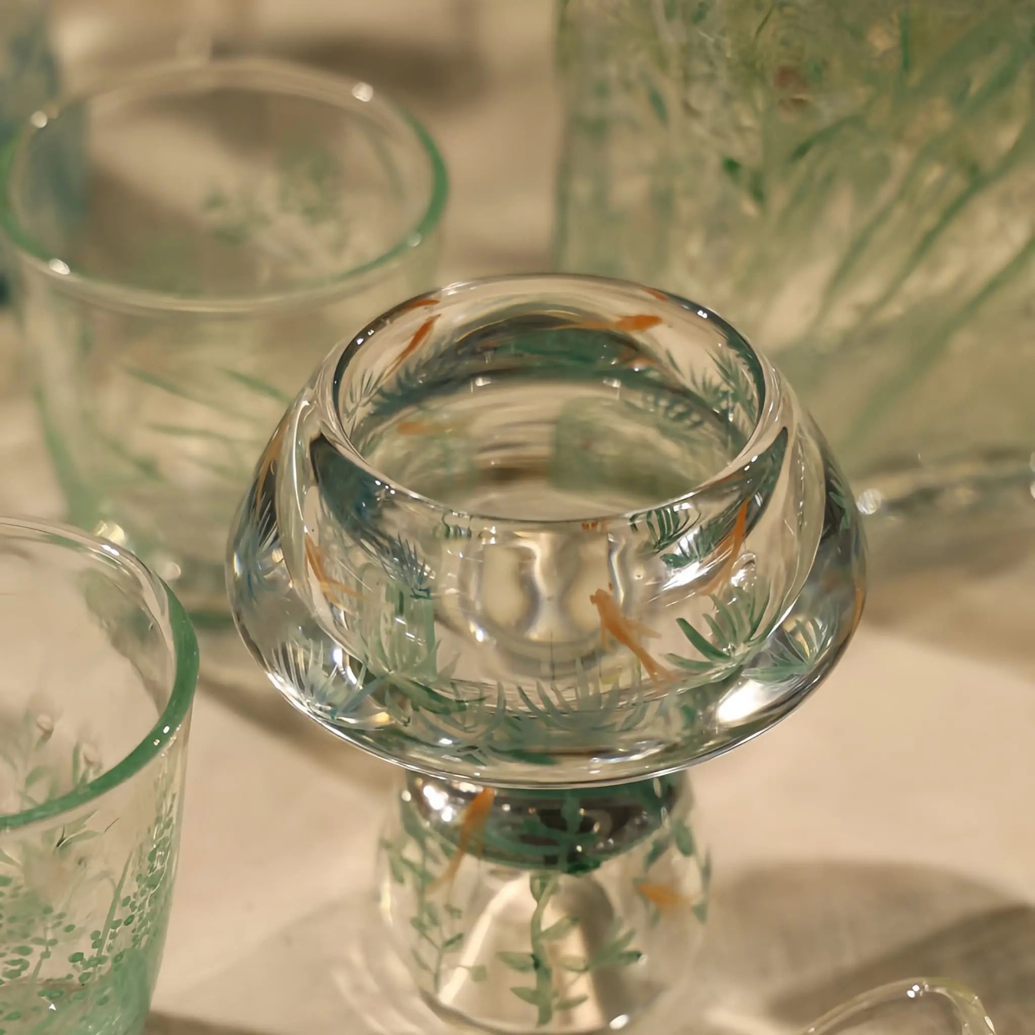 Fish in Still Water Glass Candle Holder by ShiYu ShiYu