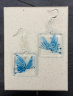 Hand-painted Glass Earrings - Mist Butterfly One Shower Studio
