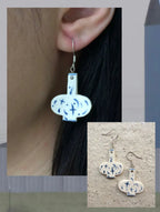 Handmade Ceramic Earrings – Blue & White Vase One Shower Studio
