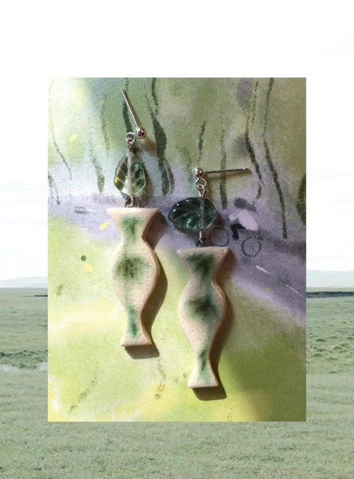 Handmade Ceramic Earrings –Mosslight Vessel One Shower Studio