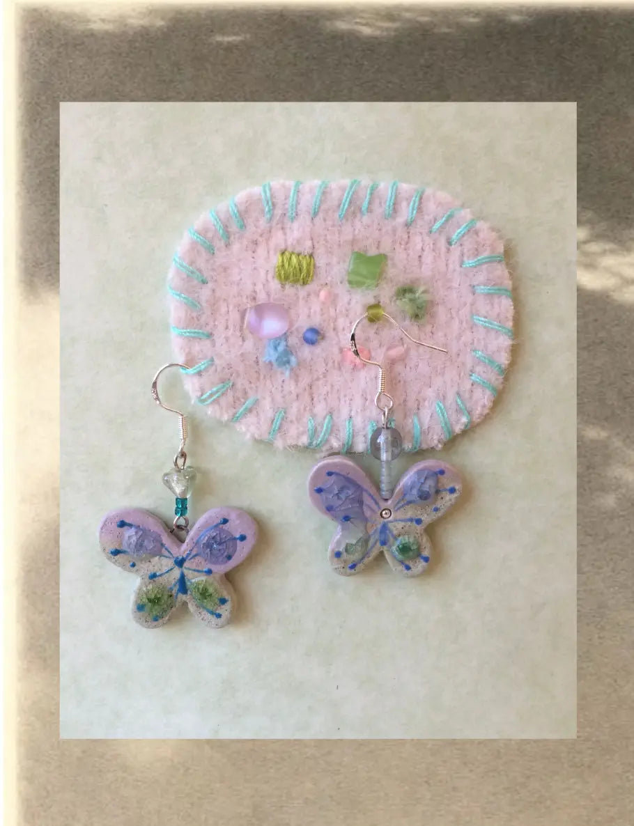 Handmade Ceramic Earrings – Spring Violet One Shower Studio