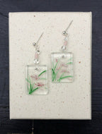 Hand-painted Glass Earrings - Summer Breeze One Shower Studio