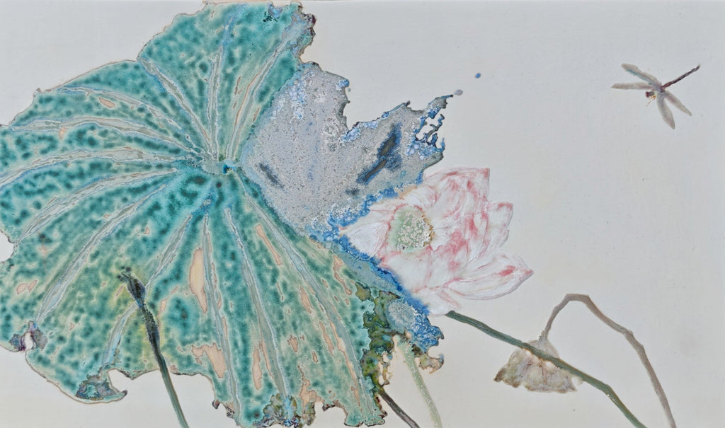 High-Temperature Glaze Ceramic Painting –Summer Lotus Reverie(Original 1/1) Xianyue Lee