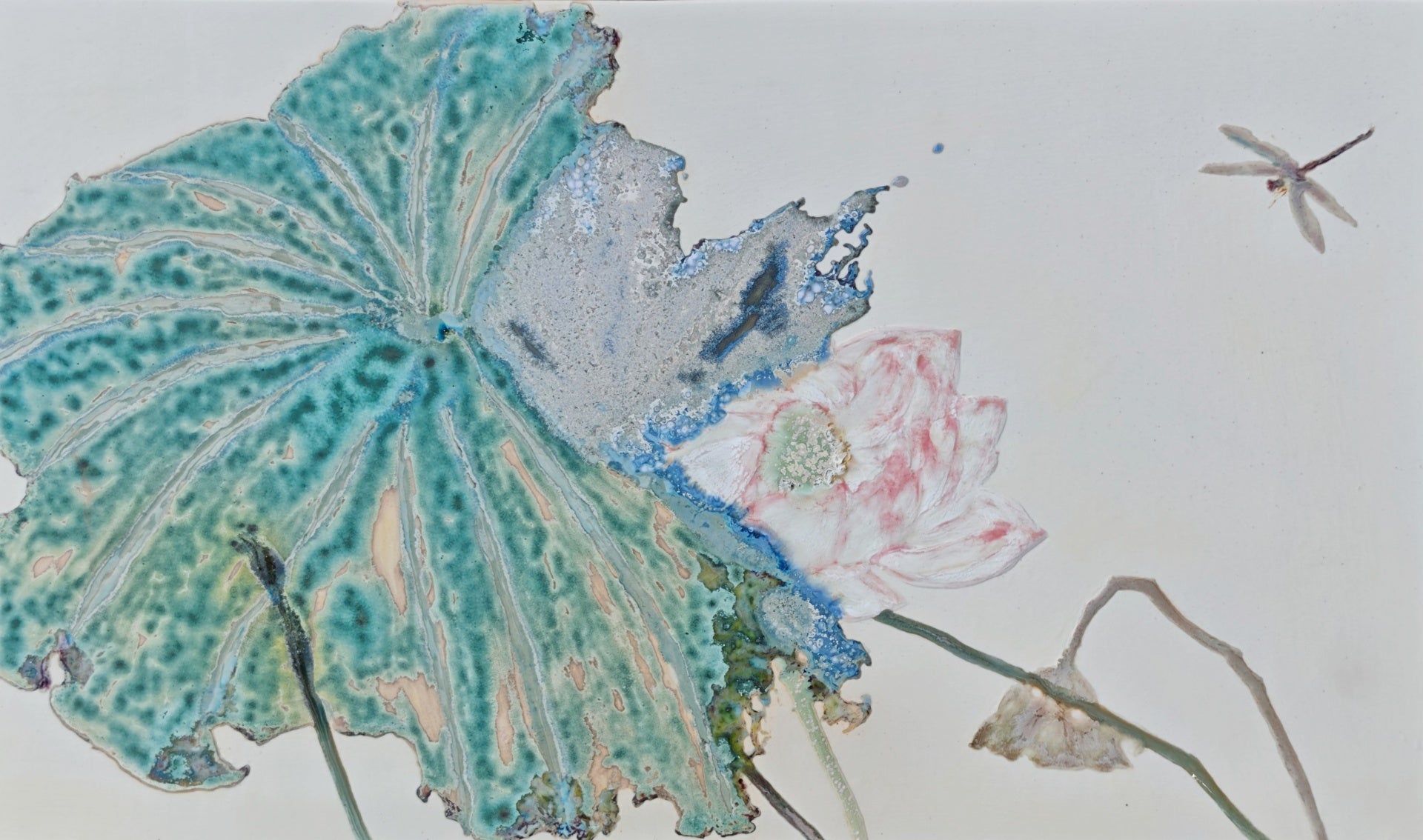High-Temperature Glaze Ceramic Painting –Summer Lotus Reverie(Original 1/1) Xianyue Lee