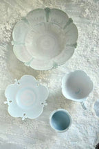 Misty Celadon Handcrafted Wood-Fired Porcelain Tableware Orange Yellow