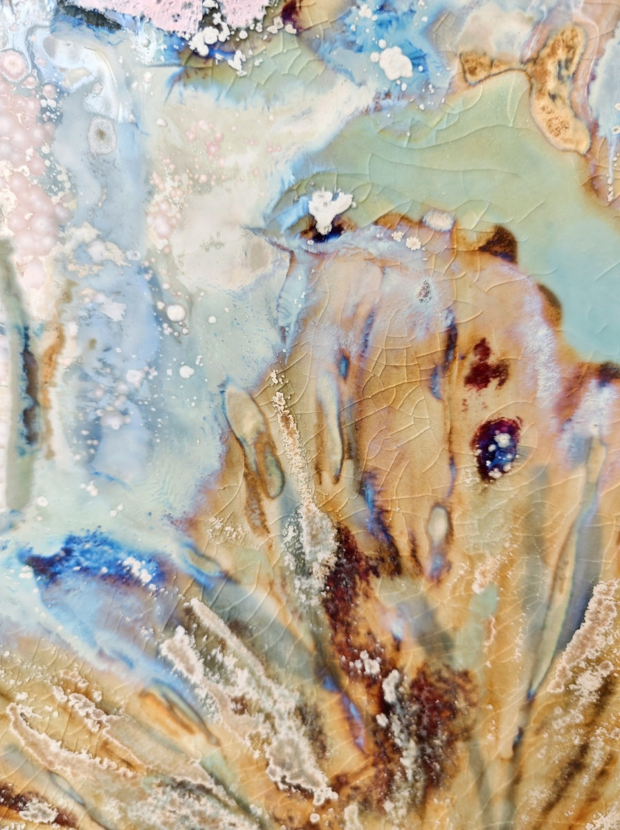 High-Temperature Glaze Ceramic Painting –Lotus in the Breeze II (Original 1/1) Xianyue Lee
