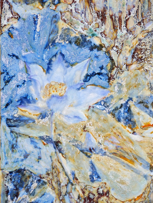 High-Temperature Glaze Ceramic Painting –Blue Lotus I (Original 1/1) Xianyue Lee