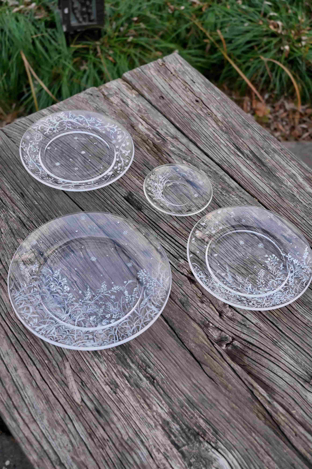 Snow White Dream Glass Plate Set Shi Yu