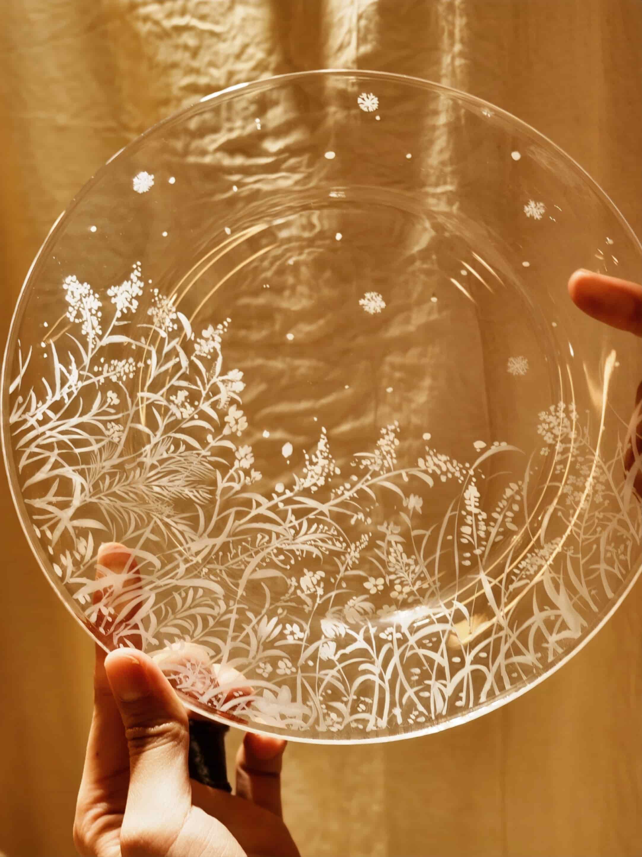 Snow White Dream Glass Plate Set Shi Yu