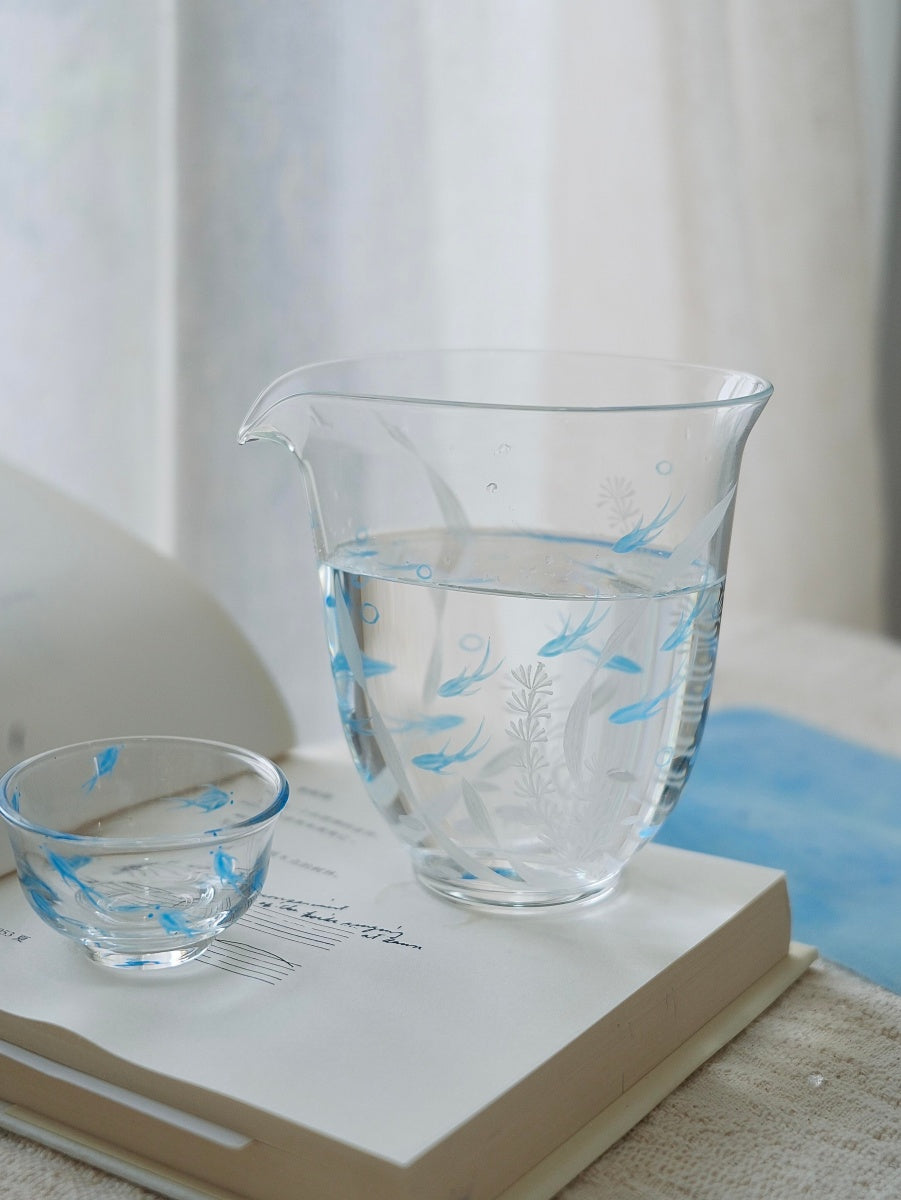 Blue Sea Legend Glass Tea Set Shi Yu