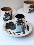 Rustic Stoneware Handmade Cup & Plate - Garden Walk Xin Feng Wang