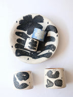 Rustic Stoneware Handmade Cup & Plate - Garden Walk Xin Feng Wang