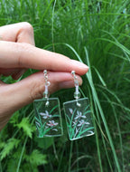 Hand-painted Glass Earrings - Summer Breeze One Shower Studio