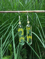 Hand-painted Glass Earrings -Golden Acacia One Shower Studio