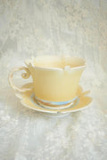 Autumn Harvest Handcrafted Wood-Fired Porcelain Cup & Saucer Orange Yellow