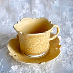 Soft Glow Handcrafted Wood-Fired Porcelain Cup Set Orange Yellow