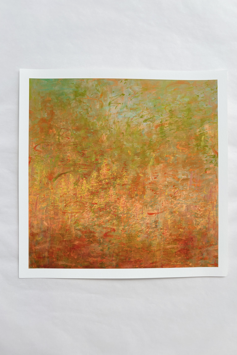 Abstract Landscape Wall Art – Golden Breeze in Autumn Wilds (Fine Art Print) Fengxi Ni