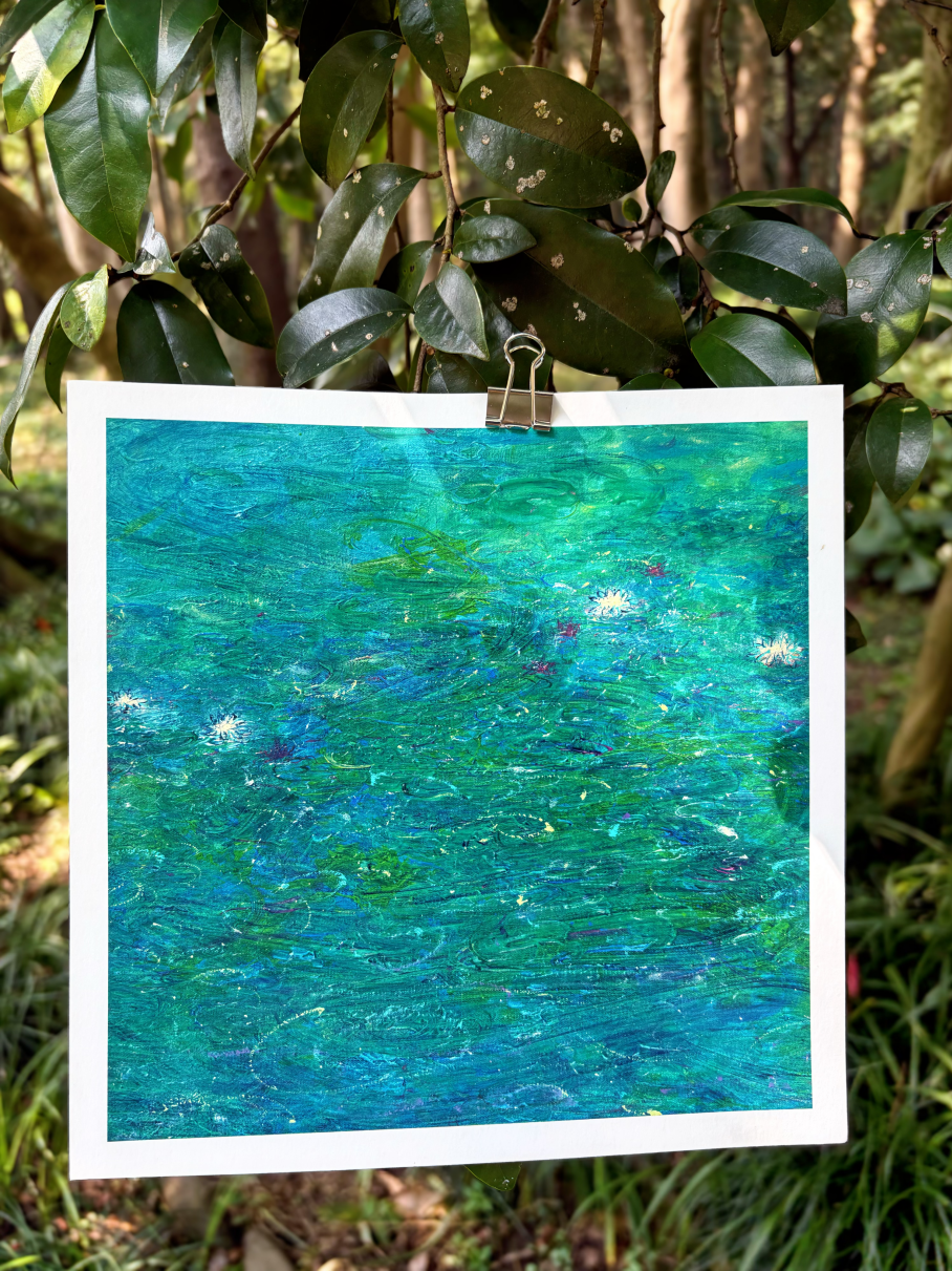 Abstract Water Lily Wall Art – Sleepwalking Water Lilies (Fine Art Print) Fengxi Ni
