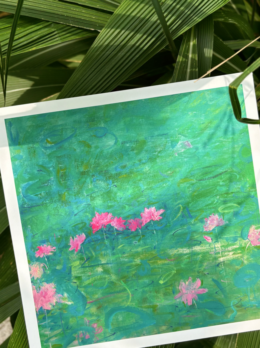 Abstract Lotus Wall Art – Jade Lotus in Sunny Radiance (Fine Art Print) Fengxi Ni