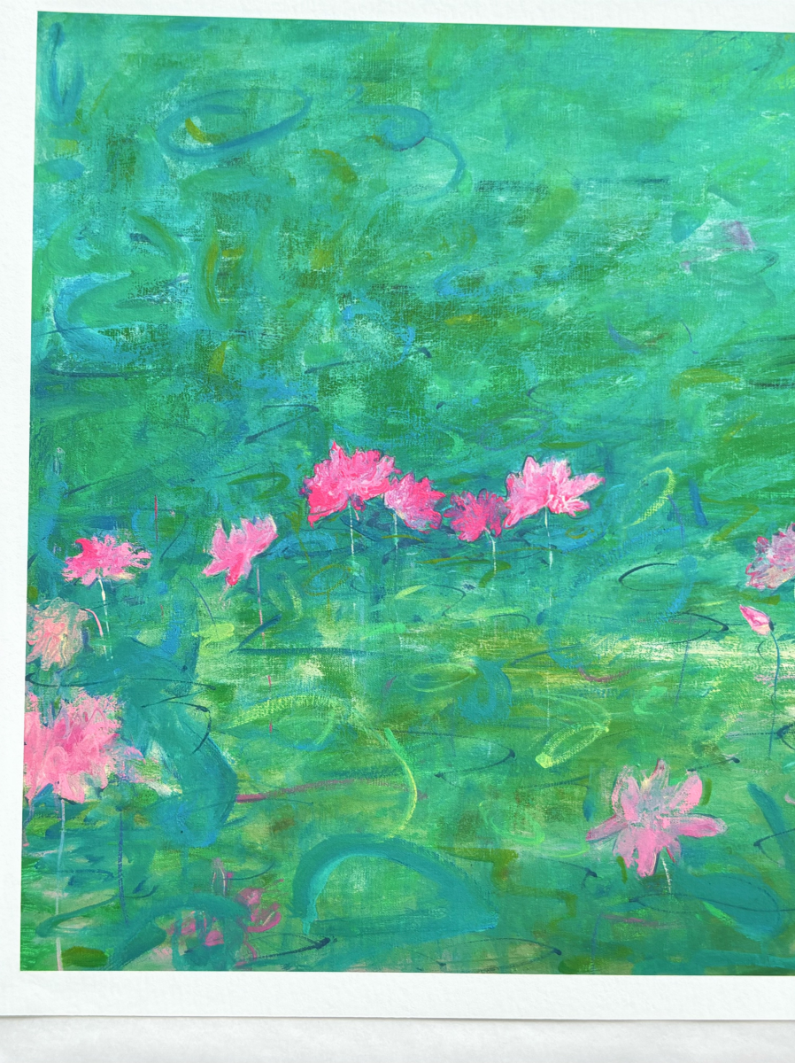 Abstract Lotus Wall Art – Jade Lotus in Sunny Radiance (Fine Art Print) Fengxi Ni