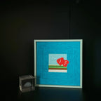 Little Goldfish on the Wall Fiber Art by Good Monica Good Monica