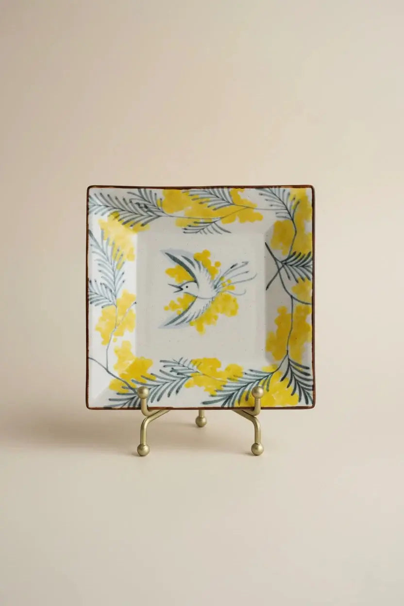 Mimosa Square Dessert Plate By ChiSu ChiSu