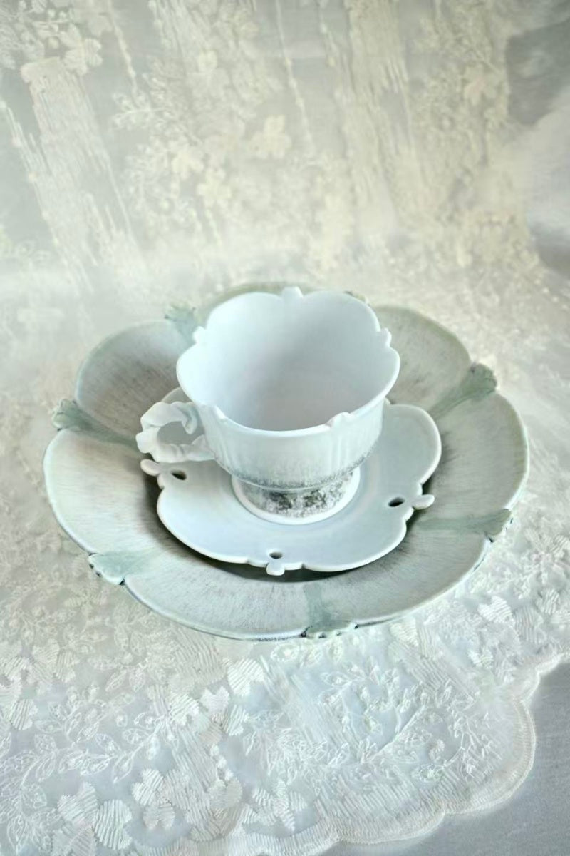 Misty Celadon Handcrafted Wood-Fired Porcelain Tableware Orange Yellow