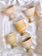 Morning Mist Handcrafted Wood-Fired Porcelain Goblets Orange Yellow