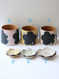 Rustic Stoneware Handmade Tumbler & Incense Holder -Summer Flower Rain Xin Feng Wang